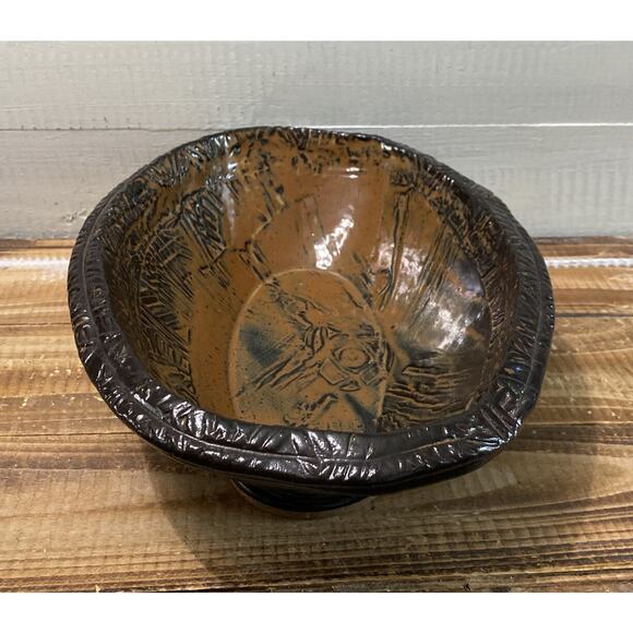 Studio Art Pottery Bowl Signed Robert Klander Glazed Serving Decorative Brown - Picture 9 of 12